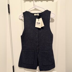 NWT DISSH Ava Button Front Knit Vest - INK